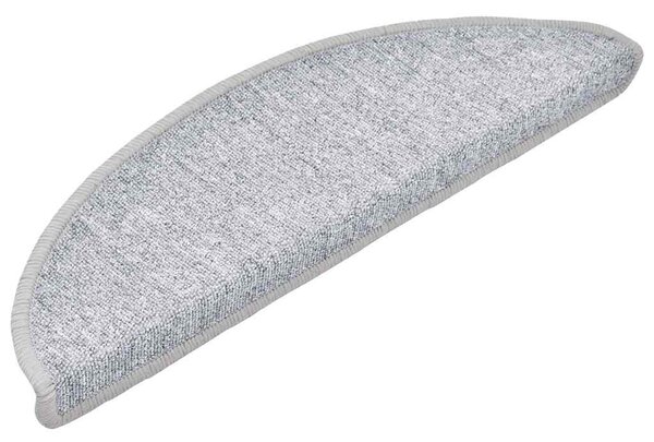 Schodové rohože 10 ks 56 x 17 x 3 cm světle šedé, půlkulaté 149741