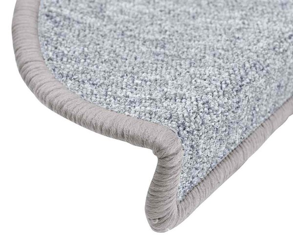 Schodové rohože 10 ks 56 x 17 x 3 cm světle šedé, půlkulaté 149741