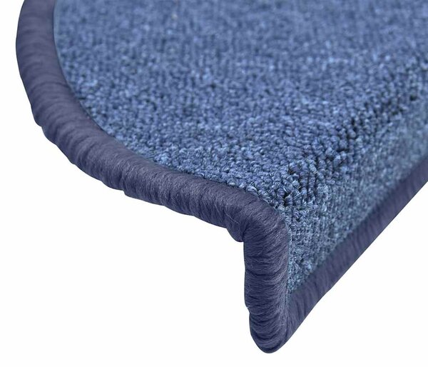Schodové rohože 15 ks 56 x 17 x 3 cm modré, půlkulaté 133883