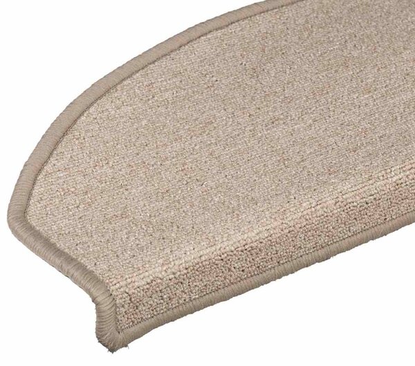 Schodové rohože 10 ks 56 x 17 x 3 cm béžové, půlkulaté 149747