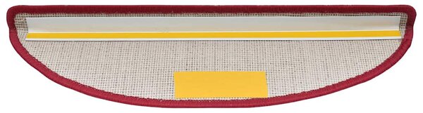 Schodové rohože 10 ks 56 x 17 x 3 cm červené půlkulaté 149745