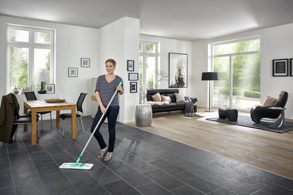 Podlahový mop PROFI Micro Duo s kovovou tyčí - CLICK System LEIFHEIT 55048