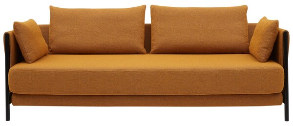 Oranžová bouclé rozkládací dvoumístná pohovka Softline Madison 209 cm