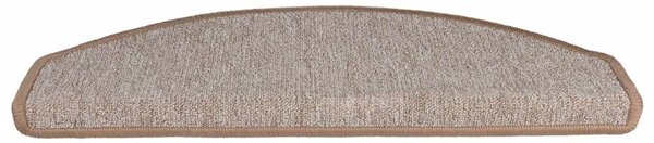 Schodové rohože 15 ks 65 x 24 x 4 cm světle hnědé, půlkulaté, velké 133886