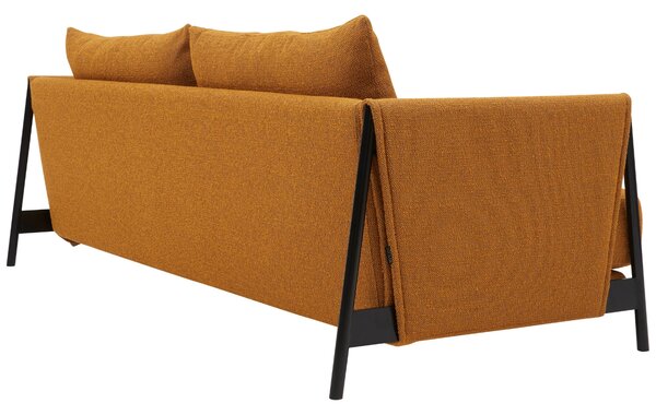 Oranžová bouclé rozkládací dvoumístná pohovka Softline Madison 209 cm