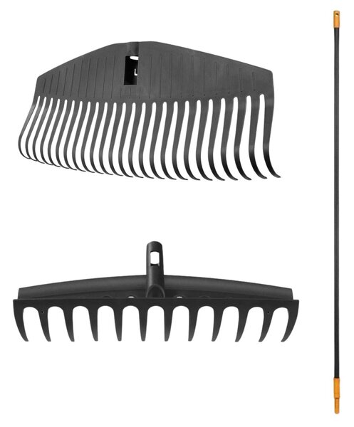 SET Hrábě univerzální + hrábě na listí střední + násada Fiskars Solid