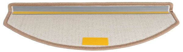 Schodové rohože 15 ks 65 x 24 x 4 cm světle hnědé, půlkulaté, velké 133886