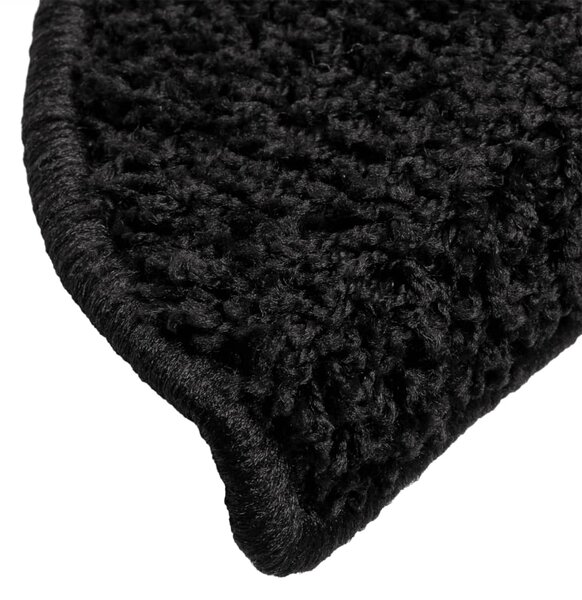 Schodové rohože 15 ks 56 x 17 x 3 cm černé, půlkulaté 133893