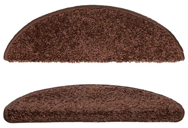 Schodové rohože 15 ks 56 x 17 x 3 cm hnědé půlkulaté 133895