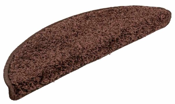 Schodové rohože 15 ks 56 x 17 x 3 cm hnědé půlkulaté 133895