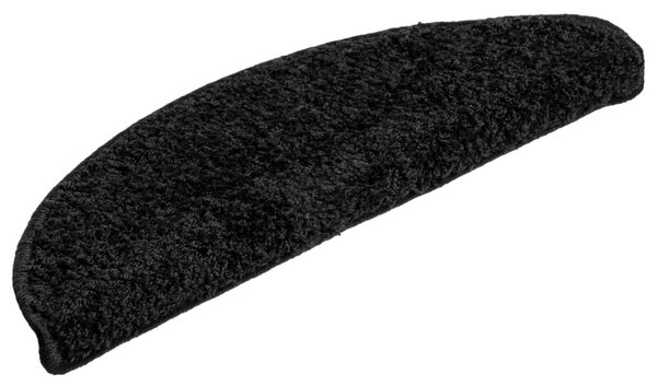Schodové rohože 15 ks 56 x 17 x 3 cm černé, půlkulaté 133893