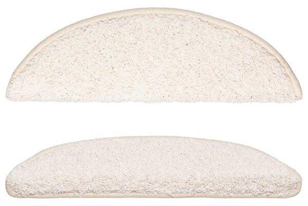 Schodové rohože 10 ks 56 x 17 x 3 cm bílé půlkulaté 149795