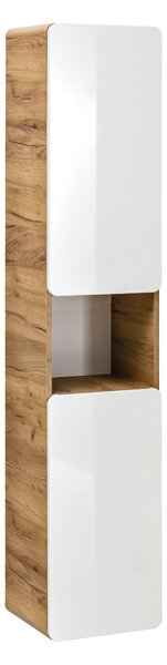 Comad Doplňková koupelnová skříňka vysoká Aruba White 35 dub craft/ bílá lesk