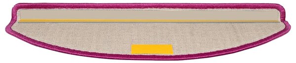 Schodové rohože 15 ks 65 x 21 x 4 cm fialové půlkulaté velké 133905