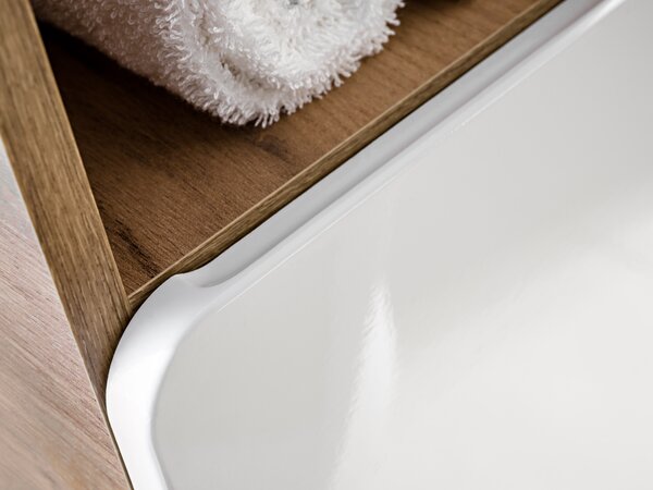 Comad Doplňková koupelnová skříňka vysoká Aruba White 35 dub craft/ bílá lesk