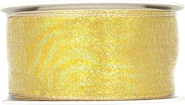 Stuha lurexová OUTDOOR PLATINUM zlatá 40mm x 8m (8,-Kč/m)