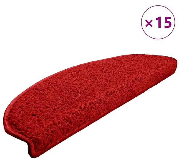 Schodové rohože 15 ks 65 x 21 x 4 cm červené, půlkulaté, velké 133907