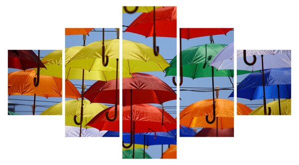 Obraz barevných deštníků (125x70 cm)