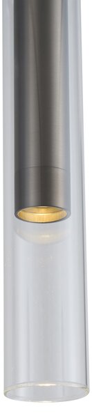 Moderní reflektor v barvě gunmetal s čirým sklem pro 1fázový kolejnicový systém - Slimline Loyce