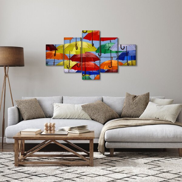 Obraz barevných deštníků (125x70 cm)