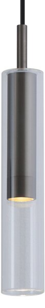 Moderní reflektor v barvě gunmetal s čirým sklem pro 1fázový kolejnicový systém - Slimline Loyce