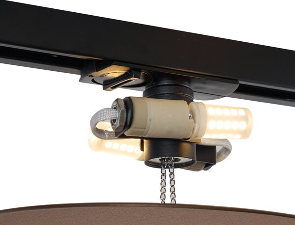 Moderní bronzové stropní svítidlo pro 1fázový kolejnicový systém 2-světla - Iconic Pulley