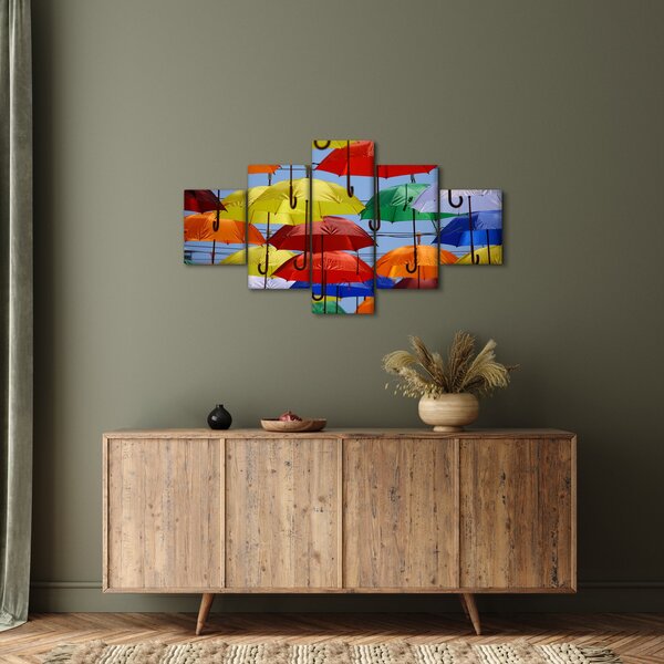 Obraz barevných deštníků (125x70 cm)