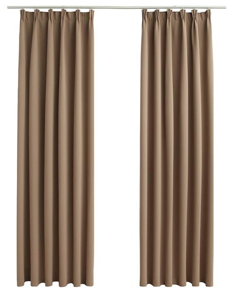 Zatemňovací závěsy s háčky 2 ks taupe 140 x 245 cm 134440