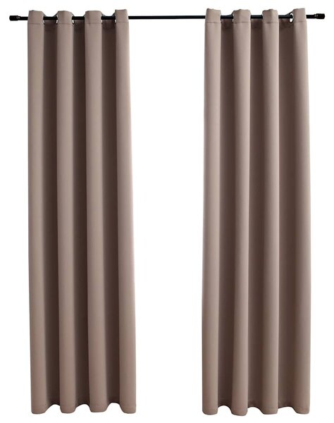 Zatemňovací závěsy s kovovými kroužky 2 ks taupe 140 x 245 cm 134436