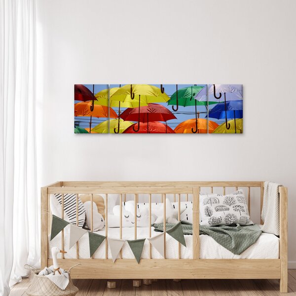 Obraz barevných deštníků (170x50 cm)