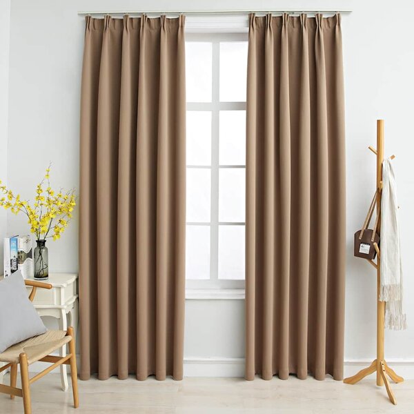 Zatemňovací závěsy s háčky 2 ks taupe 140 x 245 cm 134440