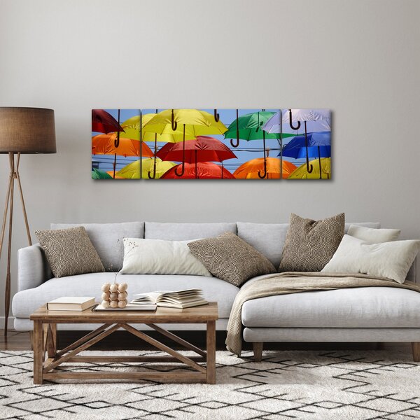 Obraz barevných deštníků (170x50 cm)