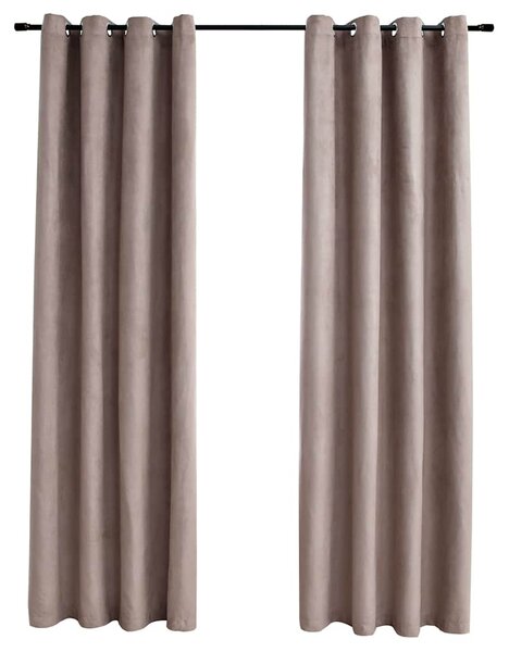 Zatemňovací závěsy s kovovými kroužky 2 ks taupe 140 x 175 cm 134476
