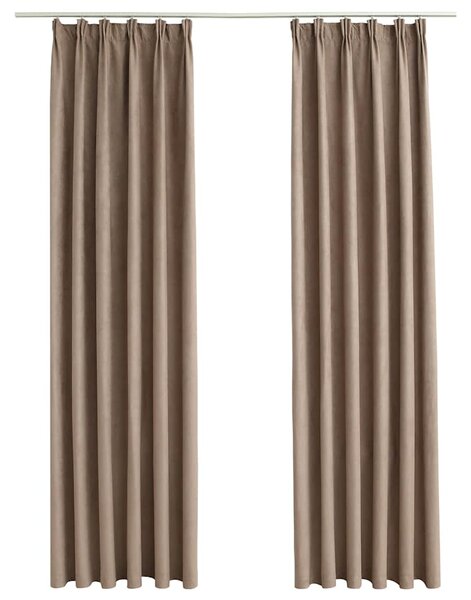 Zatemňovací závěsy s háčky 2 ks taupe 140 x 175 cm 134479
