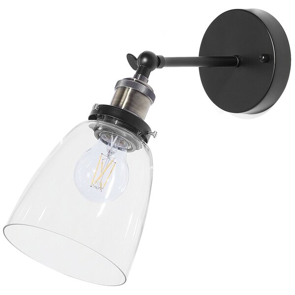 Sada 2 nástěnných lamp LOVAT Průhledná Černá Kov Nastavitelná