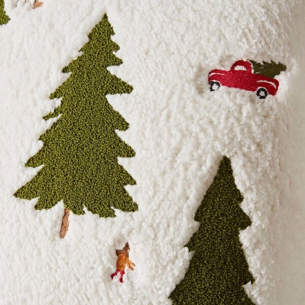 Dekorační polštář s vánočním motivem z materiálu bouclé 45x45 cm Christmas Tree – Catherine Lansfield