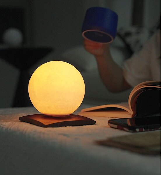 Tmavě hnědá světelná dekorace na USB ø 12 cm Smart LunaSpin – Gingko