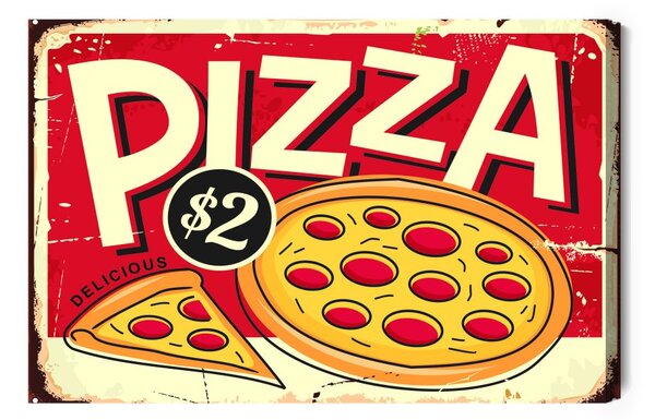 Obraz Pizza A Retro Nápisy