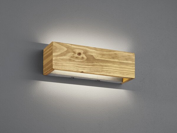 TRIO 223790130 Brad LED nástěnné svítidlo 13W / 1800lm 3000K přírodní dřevo, switchdimmer