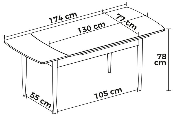 Jídelní stůl (pro 4 osoby) Aifel (bílá). Akce -21%