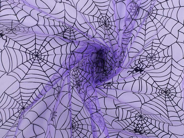 Organza pavučina METRÁŽ - 3 fialová