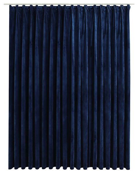 Zatemňovací závěs s háčky sametový tmavě modrý 290 x 245 cm 134535