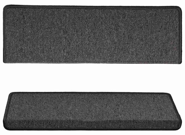 Schodové rohože 15 ks 65 x 21 x 4 cm antracitové s obdélníkovým okrajem 134567
