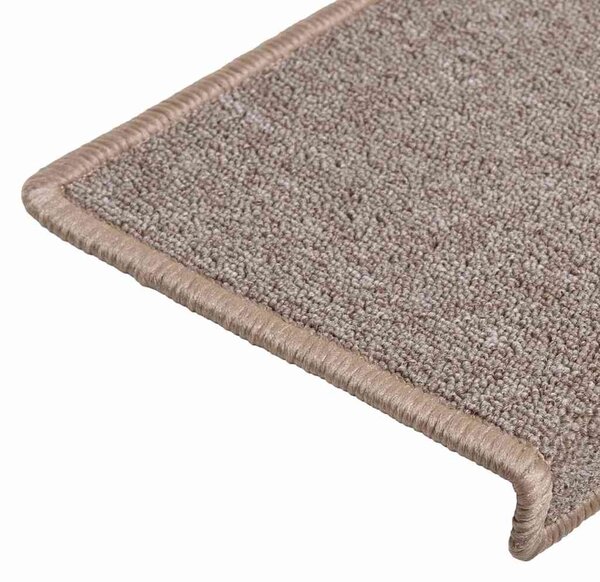 Schodové rohože 15 ks 65 x 21 x 4 cm světle hnědé s obdélníkovým okrajem 134569