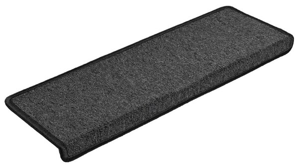 Schodové rohože 15 ks 65 x 21 x 4 cm antracitové s obdélníkovým okrajem 134567