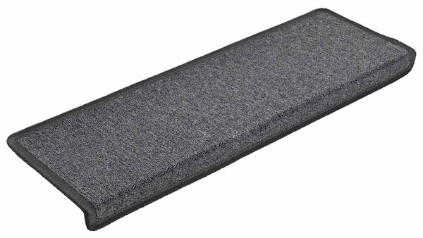 Schodové rohože 15 ks 65 x 21 x 4 cm tmavě šedé s obdélníkovým okrajem 134568