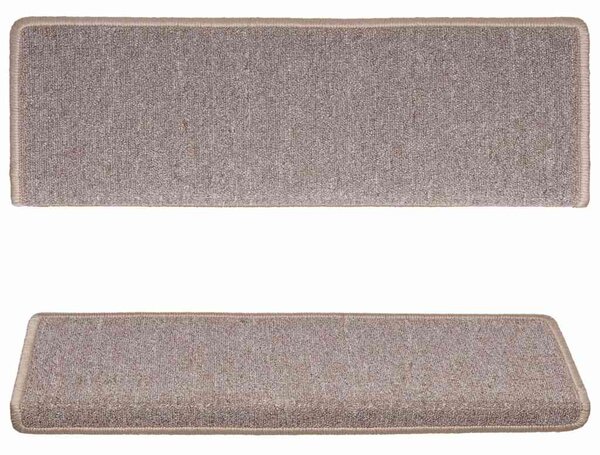 Schodové rohože 15 ks 65 x 21 x 4 cm světle hnědé s obdélníkovým okrajem 134569