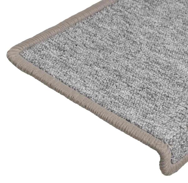 Schodové rohože 15 ks 65 x 21 x 4 cm světle šedé s obdélníkovým okrajem 134570