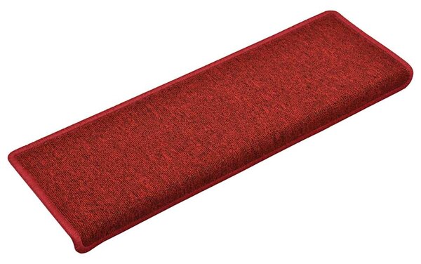 Schodové rohože 15 ks 65 x 21 x 4 cm červené obdélníkový okraj 134572
