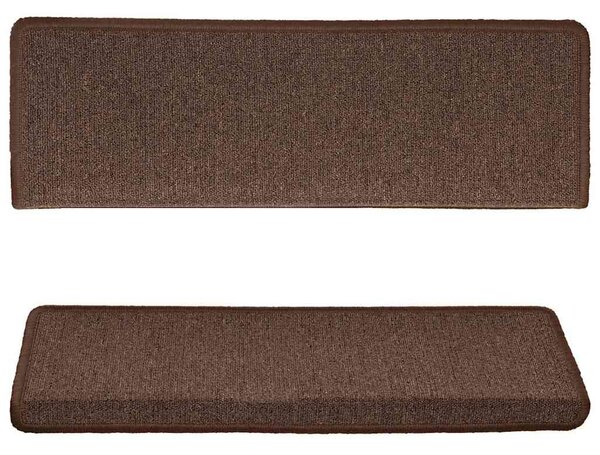 Schodové rohože 15 ks 65 x 21 x 4 cm hnědé s obdélníkovým okrajem 134571